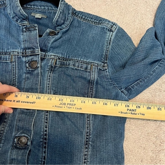 J. Jill Denim Trucker Jacket Womens Small Medium Wash Blue Jean 90's Pockets - Picture 7 of 9